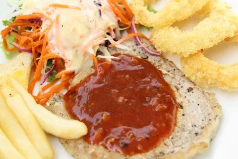 Pork steak with vegetable Foto stock