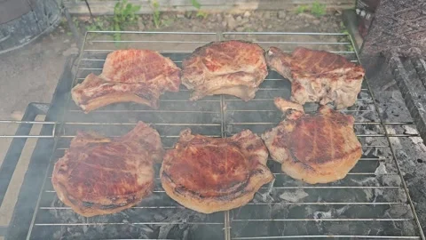 Pork steaks. Stock Footage 288973077