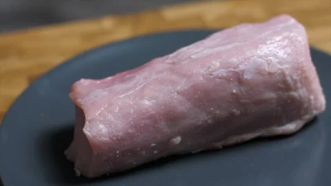 Pork tenderloin raw. High quality 4k footage Stock Footage 273067006