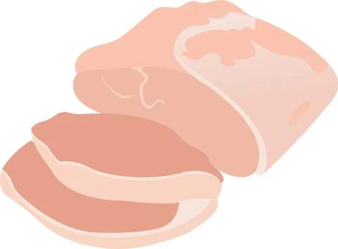 Pork vector illustration isolated on white background. Stock Illustration