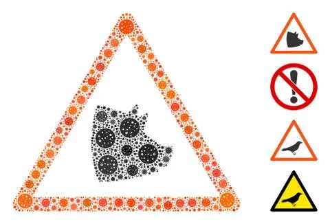 Pork Warning Mosaic of CoronaVirus Elements Stock Illustration