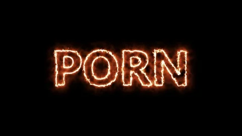 Porn tag hot burning text on black background. Seamless loop Stock Footage 75587238
