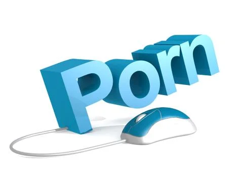 Porn word with blue mouse 库存插图