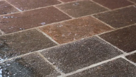 Porphyry floor in the rain Stock Footage 82007228