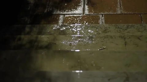 Porphyry Floor In The Rain with lightning Stock Footage 136102115