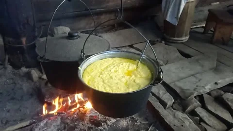 Porridge On The Fire Stock Footage 145181805