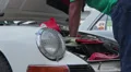 Porsche 911 classic 1963 the company's first model auto-show HD Footage