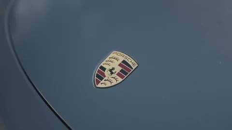 Porsche badge Stock Footage 128182298