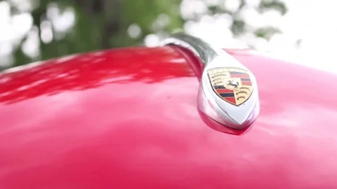 Porsche low angle logo Stock Footage 80538365