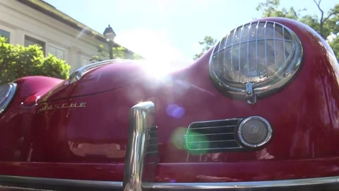 Porsche Low angle Sunflare Stock Footage 80538318