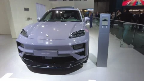Porsche macan all electric high performance car model porsche's commitment to 動画素材 300181237