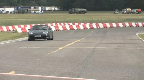 Porsche on race track Stock Footage 7910258
