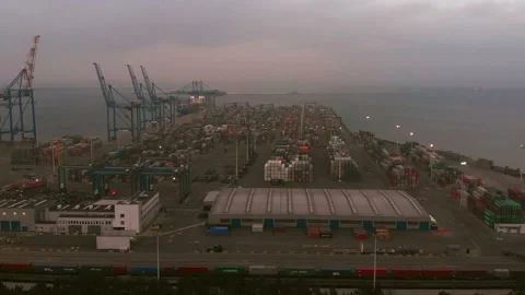 Port from above Stock Footage 145368356