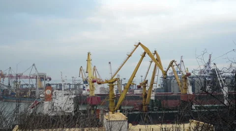 Port and Crane Stock Footage 61939889