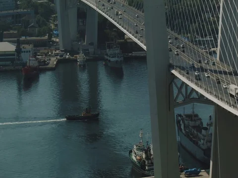 Port and the gold bridge Stock Footage 80672429