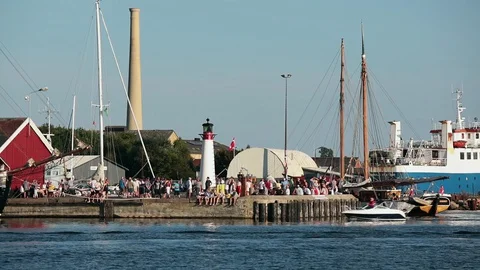 Port of Assens, Denmark. Stock Footage 128990326
