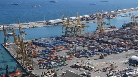 The port of Barcelona Stock Footage 86828806