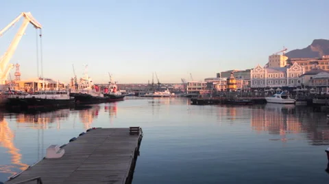 PORT CAPE TOWN TABLE MOUNTAIN BAY Stock Footage 41733945