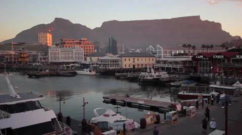 PORT CAPE TOWN TABLE MOUNTAIN BAY Stock Footage 41736091