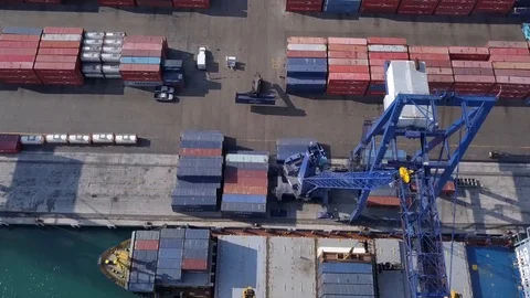 Port cargo containers Video stock 94036993
