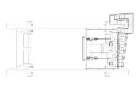 Port cargo crane. Vector Illustrazione stock