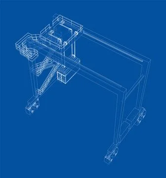 Port cargo crane. Vector Illustrazione stock