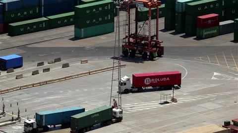 A port with cargo Stock Footage 68681487