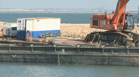 Port in construction Stock Footage 408879