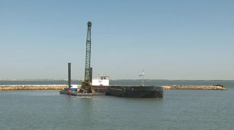 Port construction  Stock Footage 448257