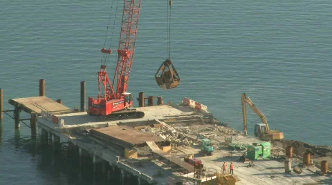 Port construction time lapse Stock Footage 305778