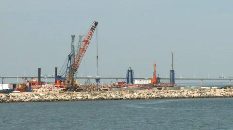 Port in construction time lapse Stock Footage 377249