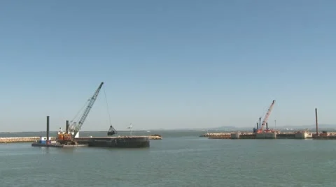 Port in construction time lapse Stock Footage 10812466