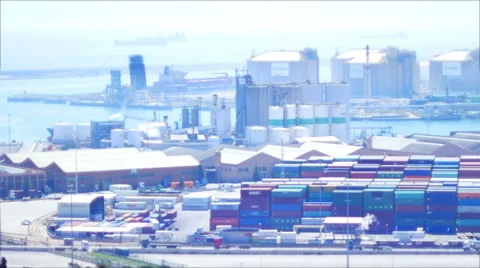 Port Container Dock Loading Cargo Stock Footage 50605455