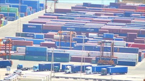 Port Container Dock Loading Cargo Stock Footage 50606318