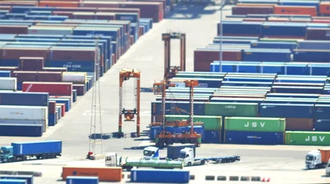 Port Container Dock Loading Cargo Stock Footage 50607546