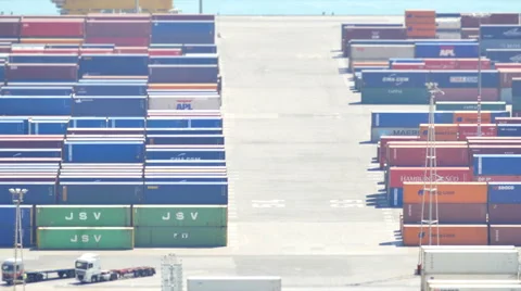 Port Container Dock Loading Cargo Stock Footage 50607629