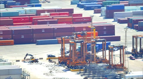 Port Container Dock Loading Cargo 4K UHD Stock Footage 50611222