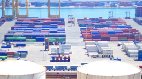 Port Container Dock Loading Cargo 4K UHD Stock Footage 50614622