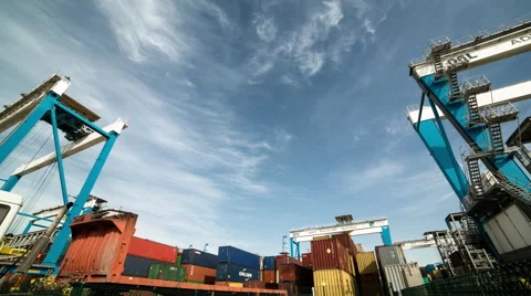 Port Container Terminal Timelapse Video stock 63086641