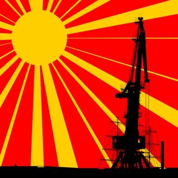 Port Crane Background Stock Illustration