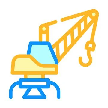 Port crane color icon vector isolated illustration Illustrazione stock