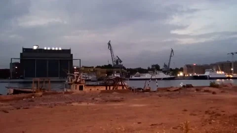 Port crane Video stock 133017088