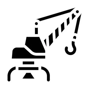 Port crane glyph icon vector isolated illustration Illustrazione stock