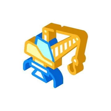 Port crane isometric icon vector isolated illustration 스톡 일러스트