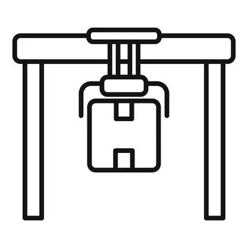 Port crane lifting container box over white background Ilustração Stock