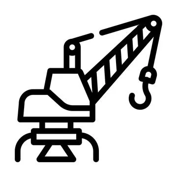Port crane line icon vector isolated illustration 스톡 일러스트