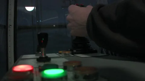 Port crane simulator Stock Footage 5164232