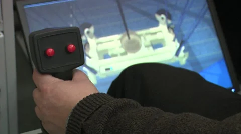 Port crane simulator Stock Footage 5164427