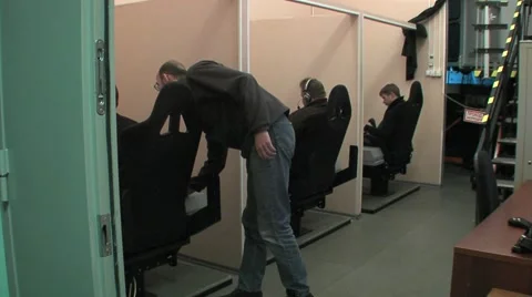 Port crane simulator Stock Footage 5164442