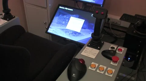 Port crane simulator Stock Footage 5164447